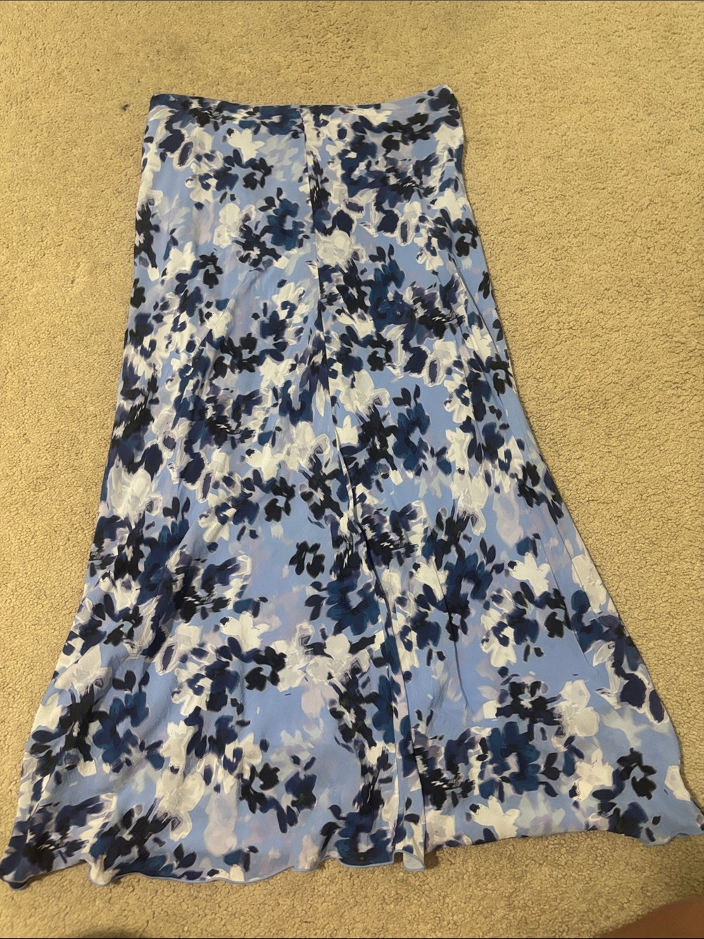 & Other Stories Light Blue Floral A-Line Skirt